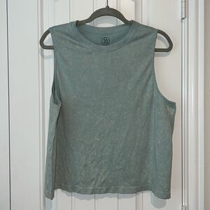 NWOT Sage Sleeveless Mineral Wash Ribbed Yoga Top